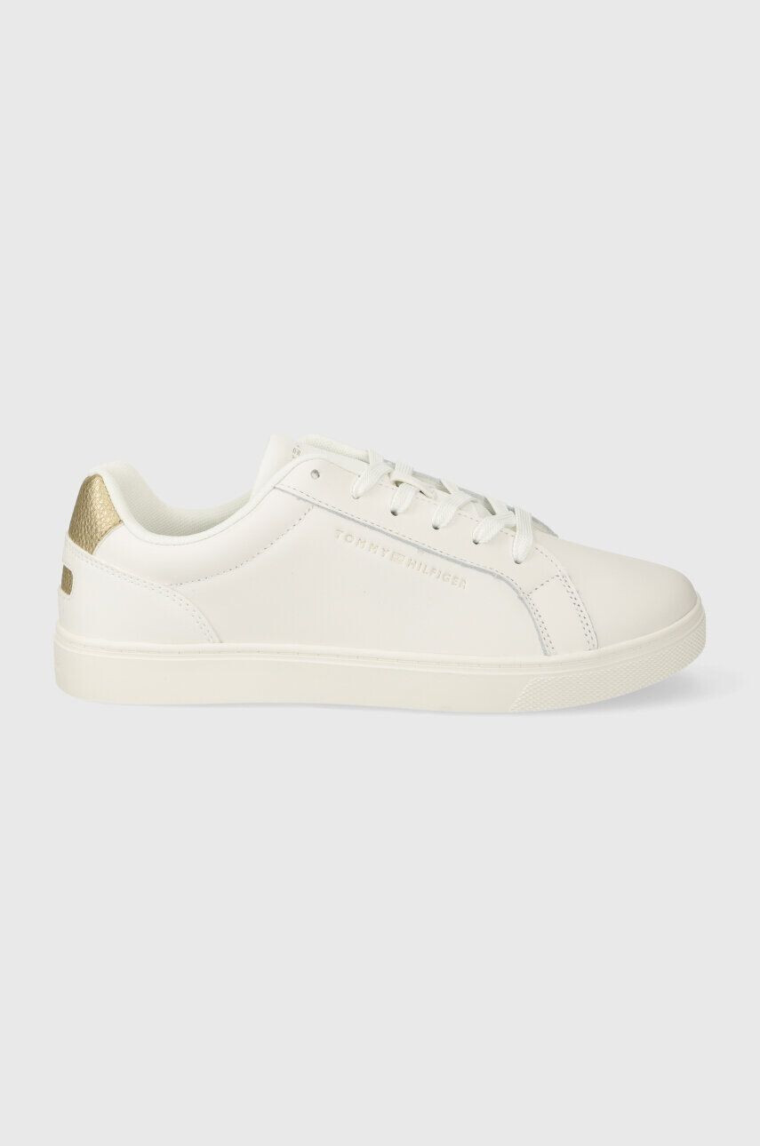 Tommy Hilfiger Kožené tenisky ESSENTIAL CUPSOLE SNEAKER GOLD biela farba FW0FW07869 - Pepit.sk