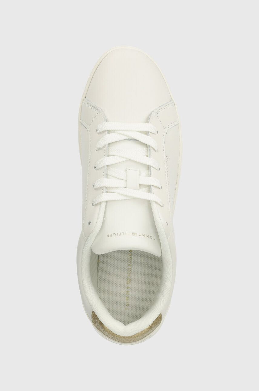 Tommy Hilfiger Kožené tenisky ESSENTIAL CUPSOLE SNEAKER GOLD biela farba FW0FW07869 - Pepit.sk