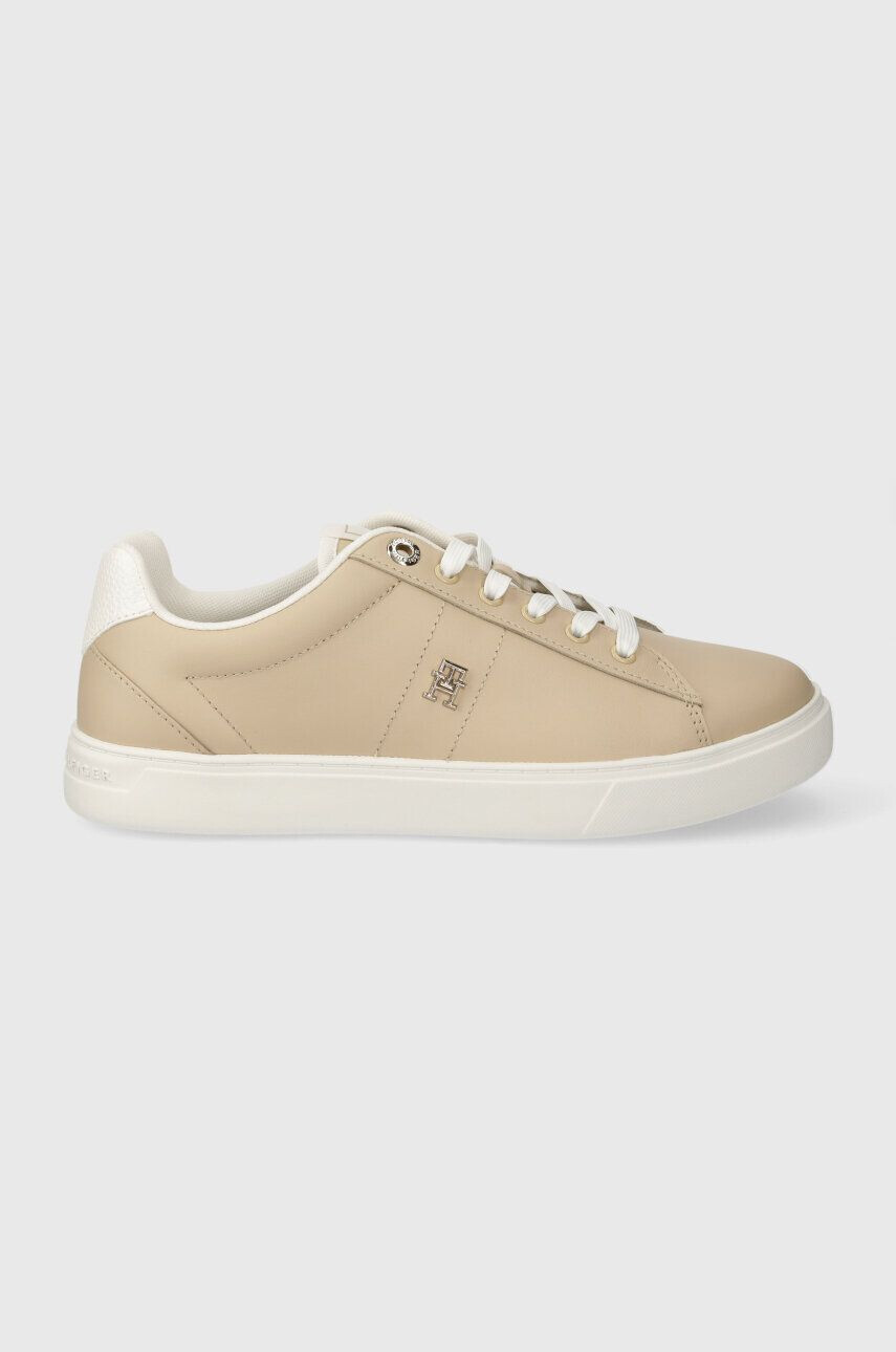 Tommy Hilfiger Kožené tenisky ESSENTIAL ELEVATED COURT SNEAKER béžová farba FW0FW07685 - Pepit.sk