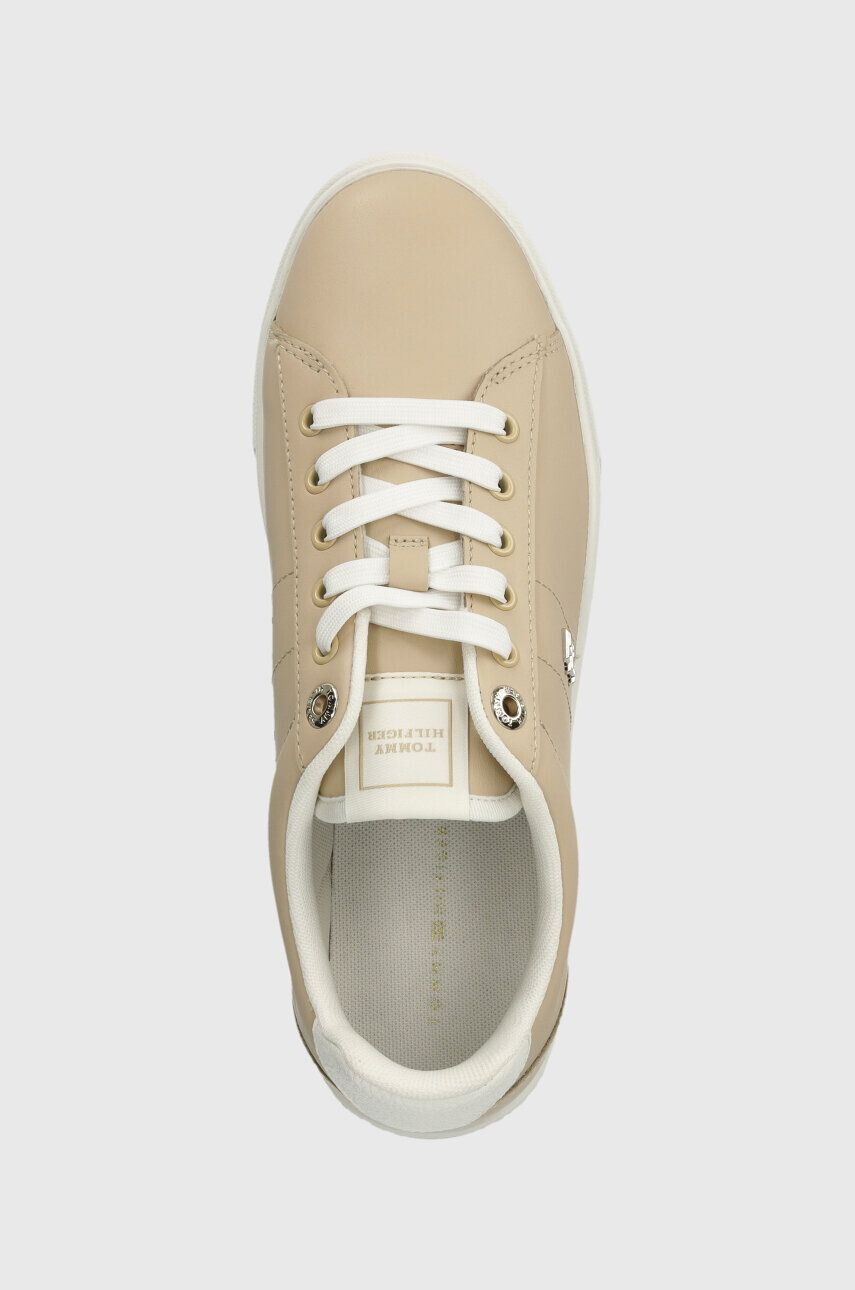 Tommy Hilfiger Kožené tenisky ESSENTIAL ELEVATED COURT SNEAKER béžová farba FW0FW07685 - Pepit.sk