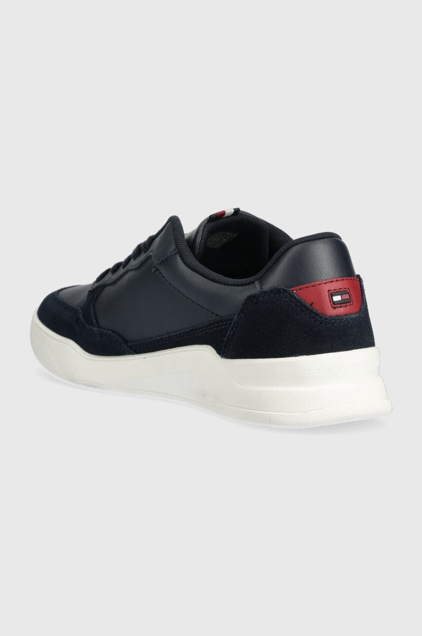 Tommy Hilfiger Kožené tenisky FM0FM04358 ELEVATED CUPSOLE LEATHER MIX tmavomodrá farba - Pepit.sk