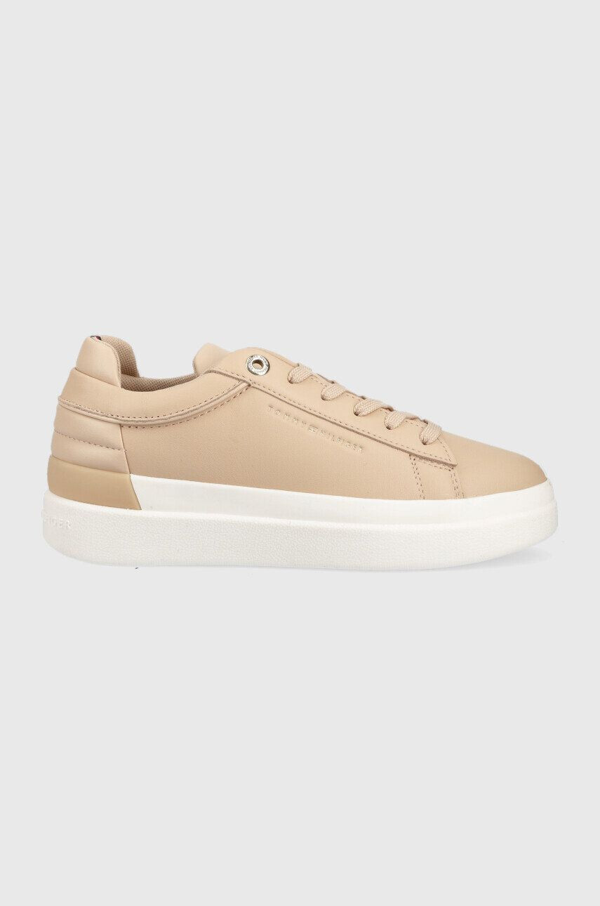 Tommy Hilfiger Kožené tenisky Fw0fw06511 Feminine Elevated Sneaker béžová farba - Pepit.sk