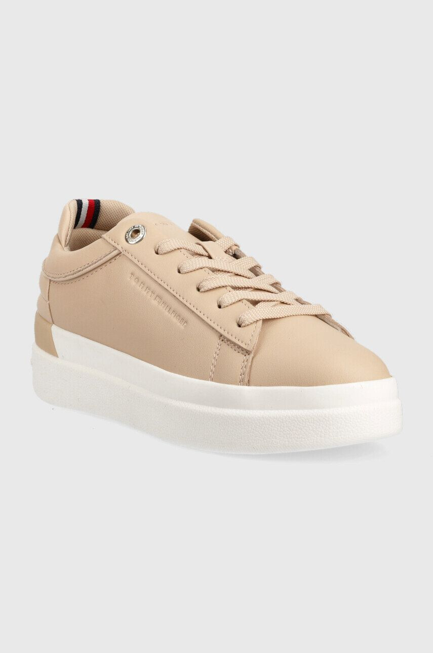 Tommy Hilfiger Kožené tenisky Fw0fw06511 Feminine Elevated Sneaker béžová farba - Pepit.sk