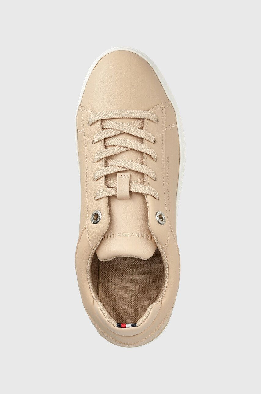 Tommy Hilfiger Kožené tenisky Fw0fw06511 Feminine Elevated Sneaker béžová farba - Pepit.sk