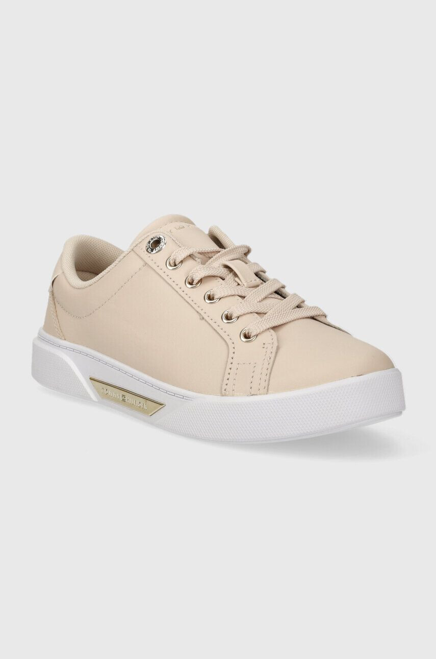 Tommy Hilfiger Kožené tenisky GOLDEN HW COURT SNEAKER béžová farba FW0FW07560 - Pepit.sk