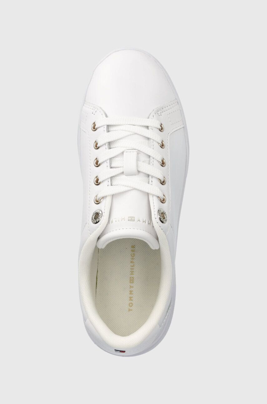 Tommy Hilfiger Kožené tenisky GOLDEN HW COURT SNEAKER biela farba FW0FW07560 - Pepit.sk