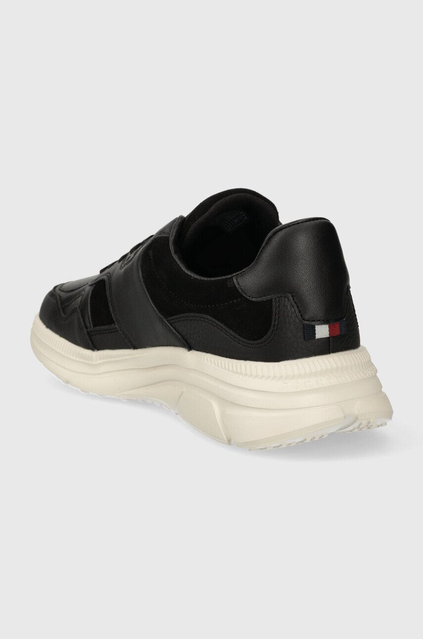 Tommy Hilfiger Kožené tenisky MODERN RUNNER PREMIUM LTH čierna farba FM0FM04879 - Pepit.sk