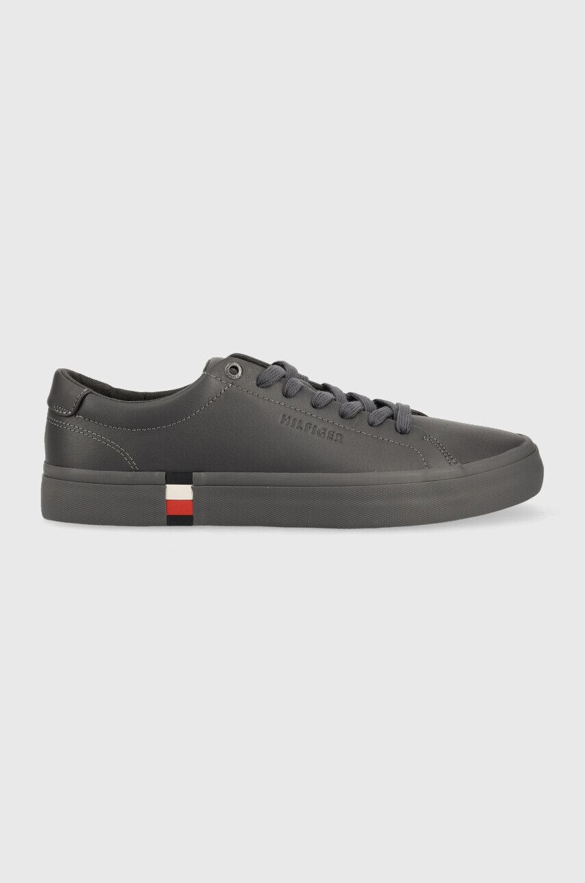 Tommy Hilfiger Kožené tenisky Modern Vulc Corporate šedá farba - Pepit.sk