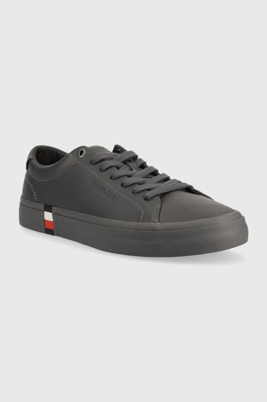 Tommy Hilfiger Kožené tenisky Modern Vulc Corporate šedá farba - Pepit.sk