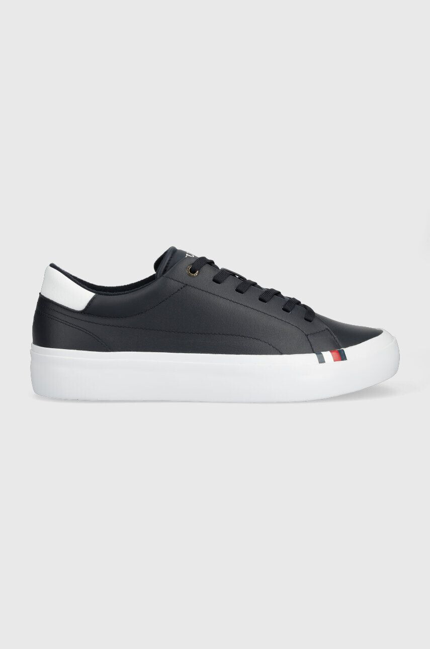 Tommy Hilfiger Kožené tenisky MODERN VULC LTH LOW WL tmavomodrá farba FM0FM04819 - Pepit.sk