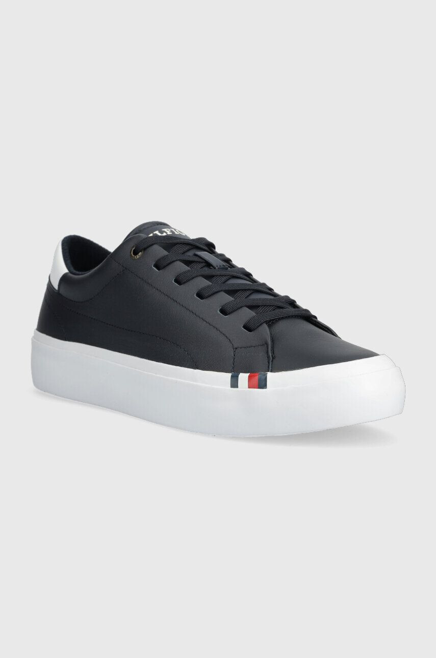 Tommy Hilfiger Kožené tenisky MODERN VULC LTH LOW WL tmavomodrá farba FM0FM04819 - Pepit.sk