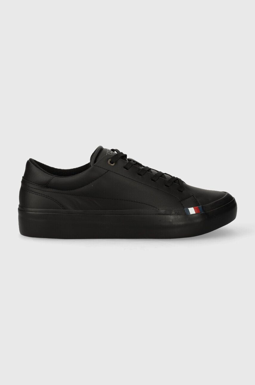 Tommy Hilfiger Kožené tenisky MODERN VULC LTH LOW WL čierna farba FM0FM04819 - Pepit.sk