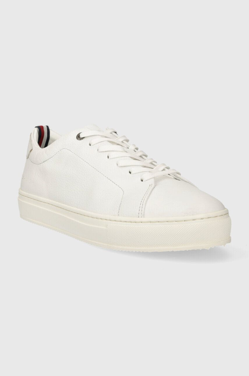 Tommy Hilfiger Kožené tenisky PREMIUM CUPSOLE GRAINED LTH biela farba FM0FM04893 - Pepit.sk