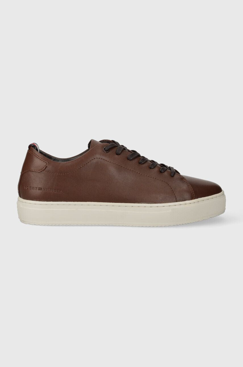 Tommy Hilfiger Kožené tenisky PREMIUM HERITAGE CUPSOLE COGNAC hnedá farba FM0FM04832 - Pepit.sk