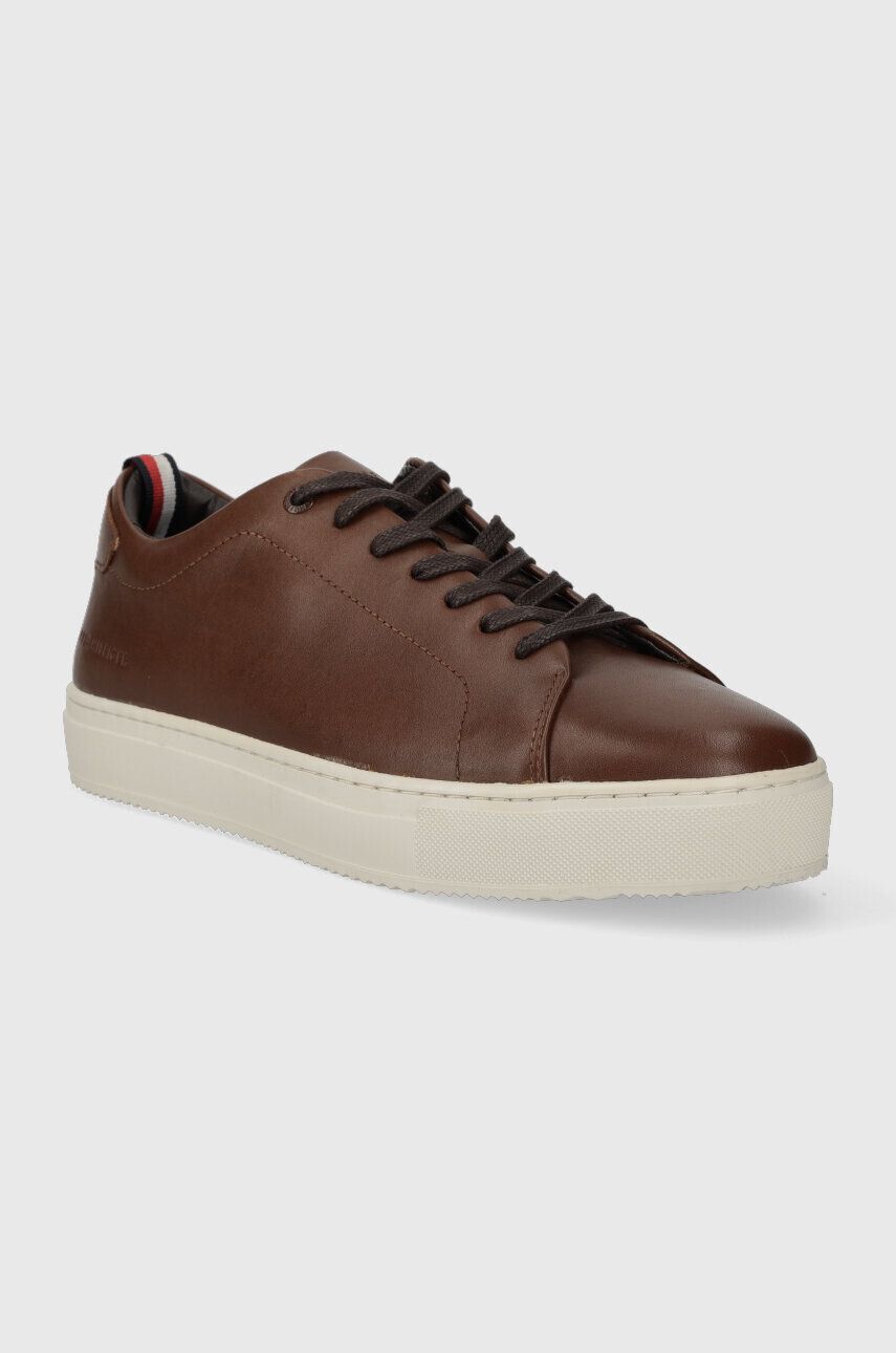 Tommy Hilfiger Kožené tenisky PREMIUM HERITAGE CUPSOLE COGNAC hnedá farba FM0FM04832 - Pepit.sk