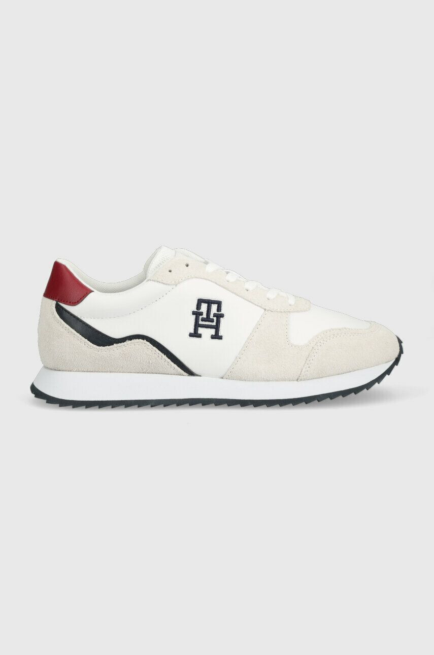 Tommy Hilfiger Kožené tenisky RUNNER EVO LEATHER biela farba FM0FM04714 - Pepit.sk