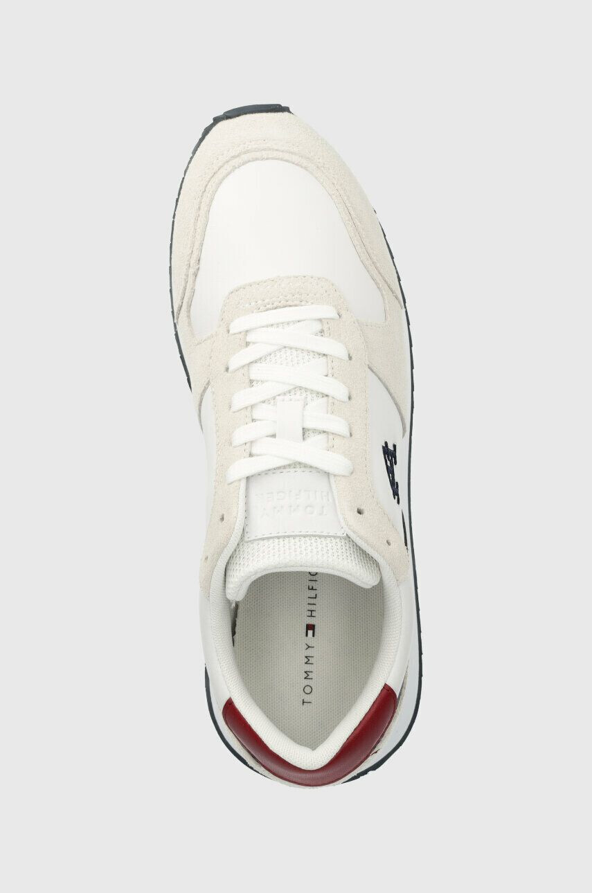 Tommy Hilfiger Kožené tenisky RUNNER EVO LEATHER biela farba FM0FM04714 - Pepit.sk