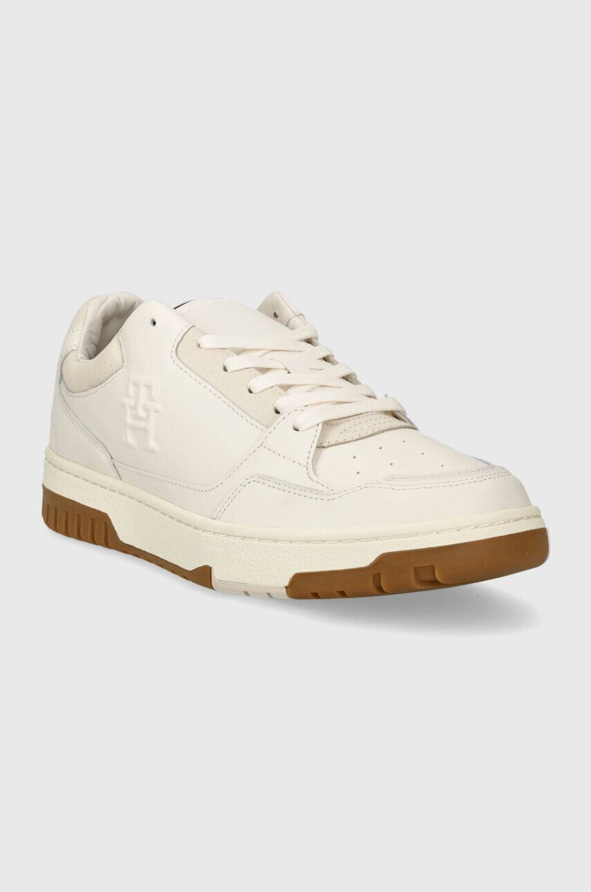 Tommy Hilfiger Kožené tenisky TH BASKET BEST LTH NUBUCK biela farba FM0FM04823 - Pepit.sk