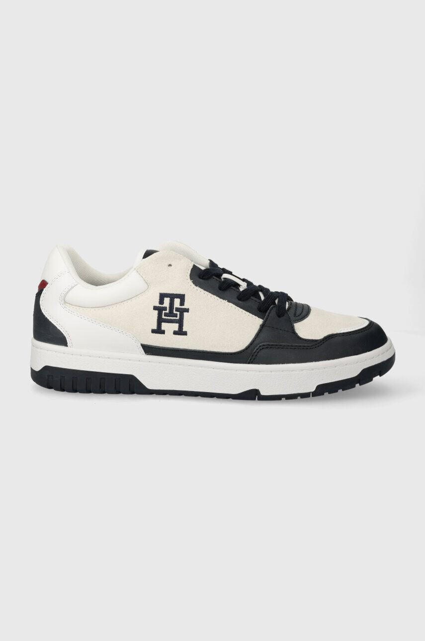 Tommy Hilfiger Kožené tenisky TH BASKET STREET SUEDE MIX tmavomodrá farba FM0FM04873 - Pepit.sk