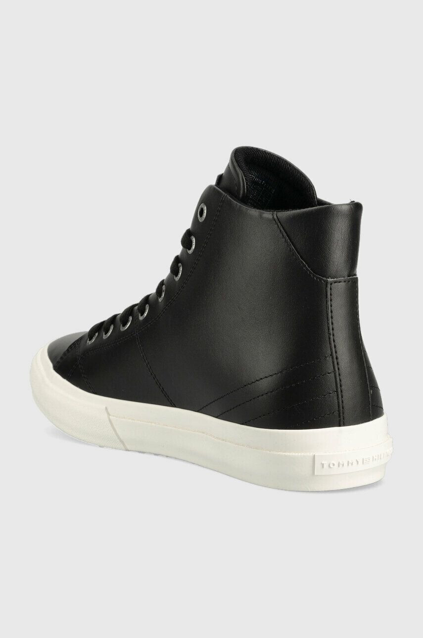 Tommy Hilfiger Kožené tenisky TH HI VULC STREET LEATHER čierna farba FM0FM04739 - Pepit.sk