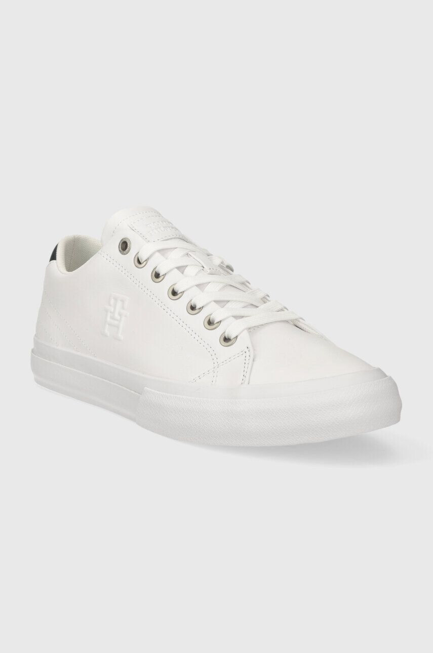 Tommy Hilfiger Kožené tenisky TH HI VULC STREET LOW LTH ESS biela farba FM0FM04896 - Pepit.sk