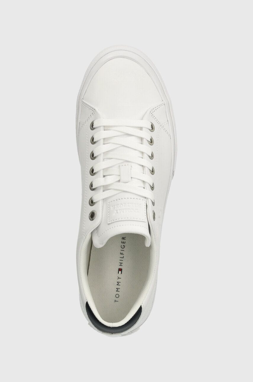 Tommy Hilfiger Kožené tenisky TH HI VULC STREET LOW LTH ESS biela farba FM0FM04896 - Pepit.sk