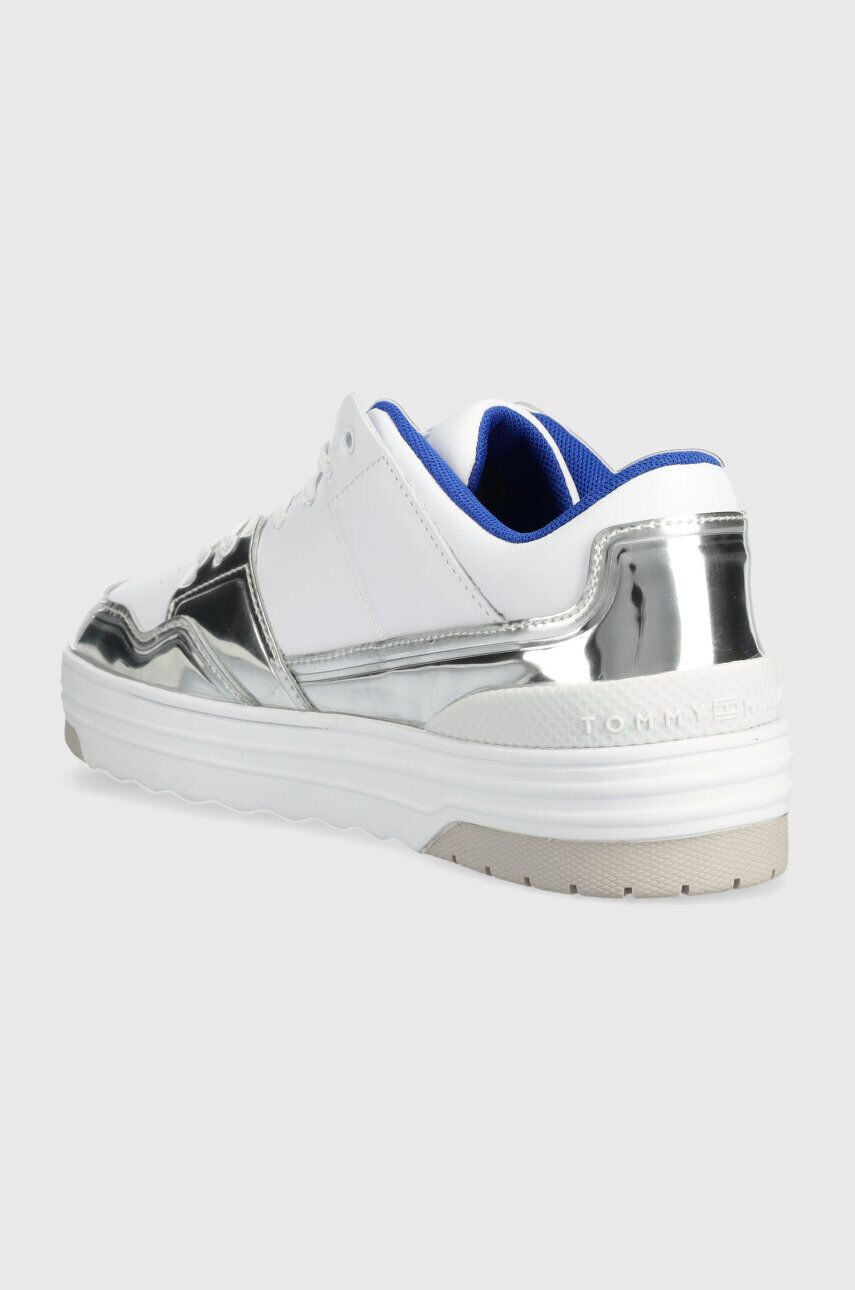 Tommy Hilfiger Kožené tenisky TH LO BASKET SILVER biela farba FW0FW07570 - Pepit.sk