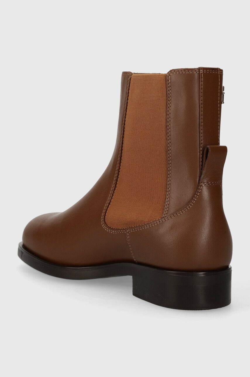 Tommy Hilfiger Kožené topánky chelsea ELEVATED ESSENT THERMO BOOTIE dámske hnedá farba na plochom podpätku FW0FW07483 - Pepit.sk