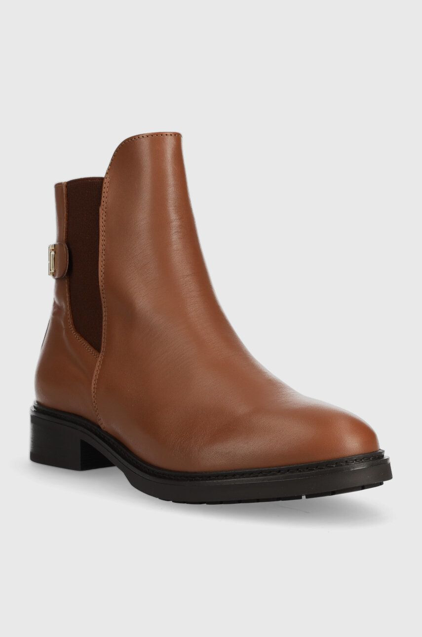 Tommy Hilfiger Kožené topánky chelsea Th Leather Flat Boot - Pepit.sk