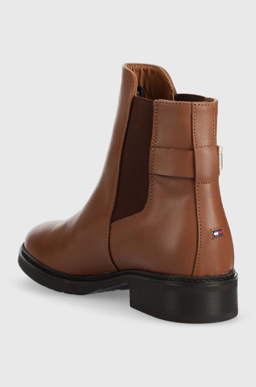 Tommy Hilfiger Kožené topánky chelsea Th Leather Flat Boot - Pepit.sk