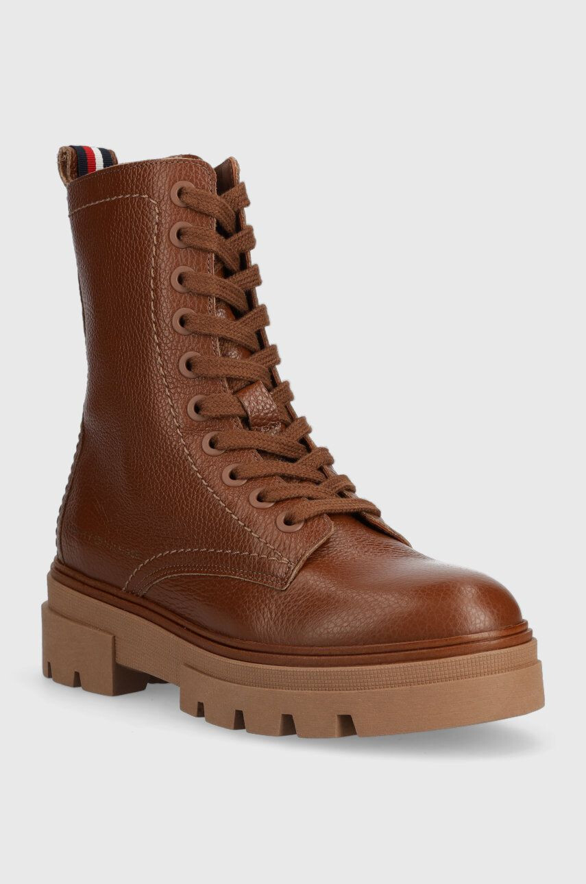 Tommy Hilfiger Kožené workery Monochromatic Lace Up Boot - Pepit.sk