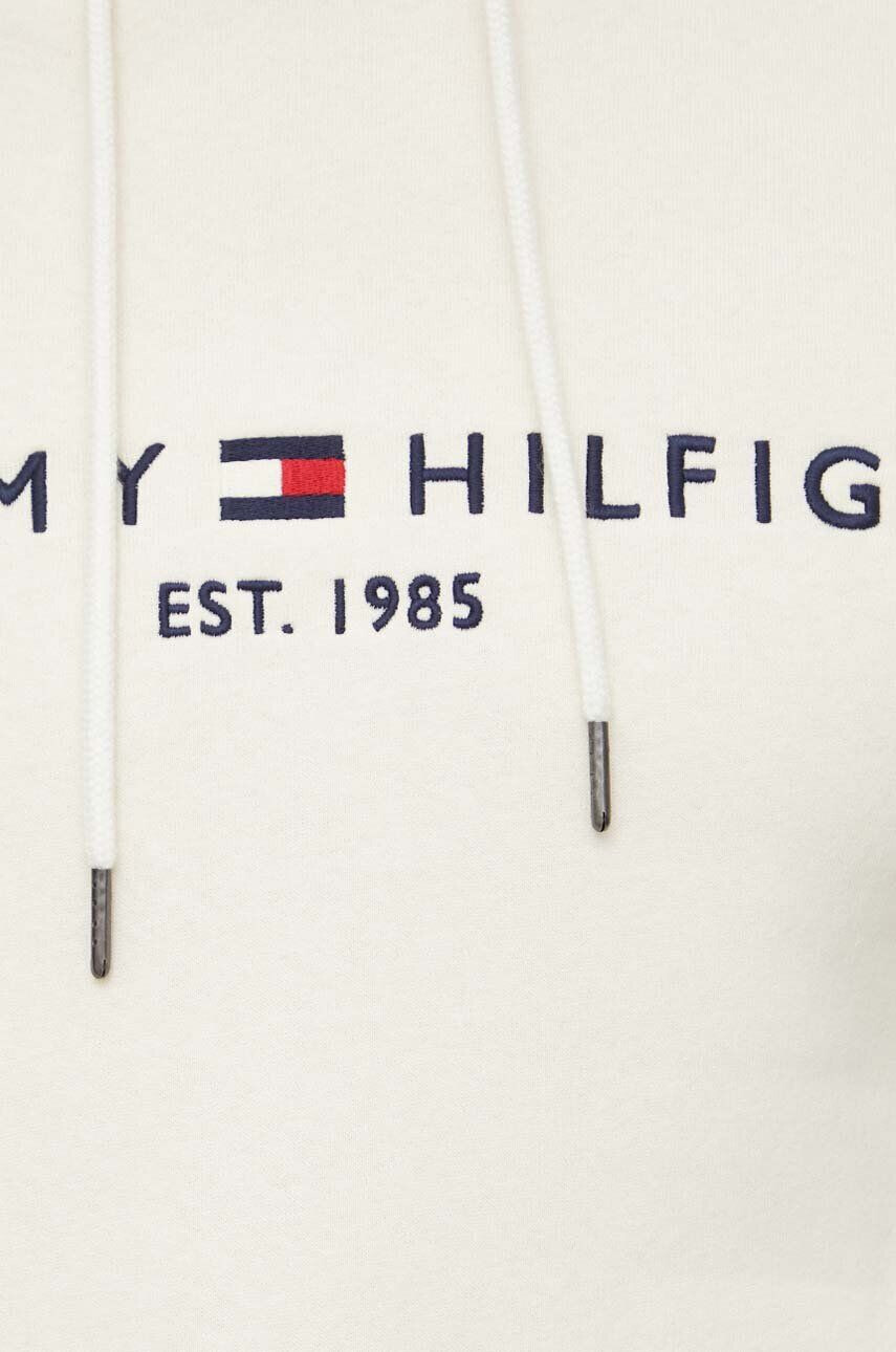 Tommy Hilfiger Mikina pánska béžová farba s kapucňou s nášivkou - Pepit.sk