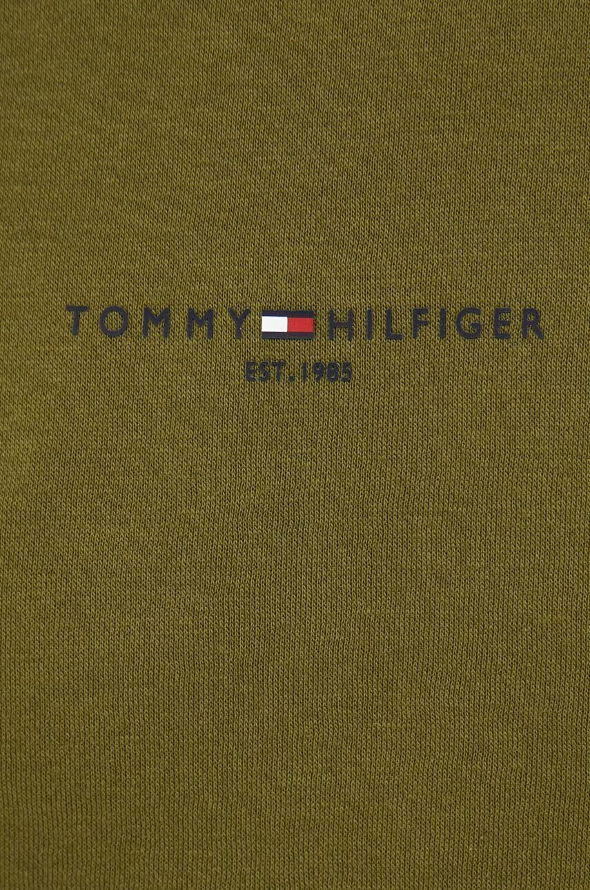 Tommy Hilfiger Mikina pánska zelená farba s kapucňou s potlačou - Pepit.sk