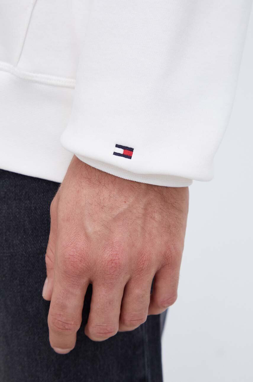 Tommy Hilfiger Mikina pánska béžová farba s kapucňou s nášivkou - Pepit.sk