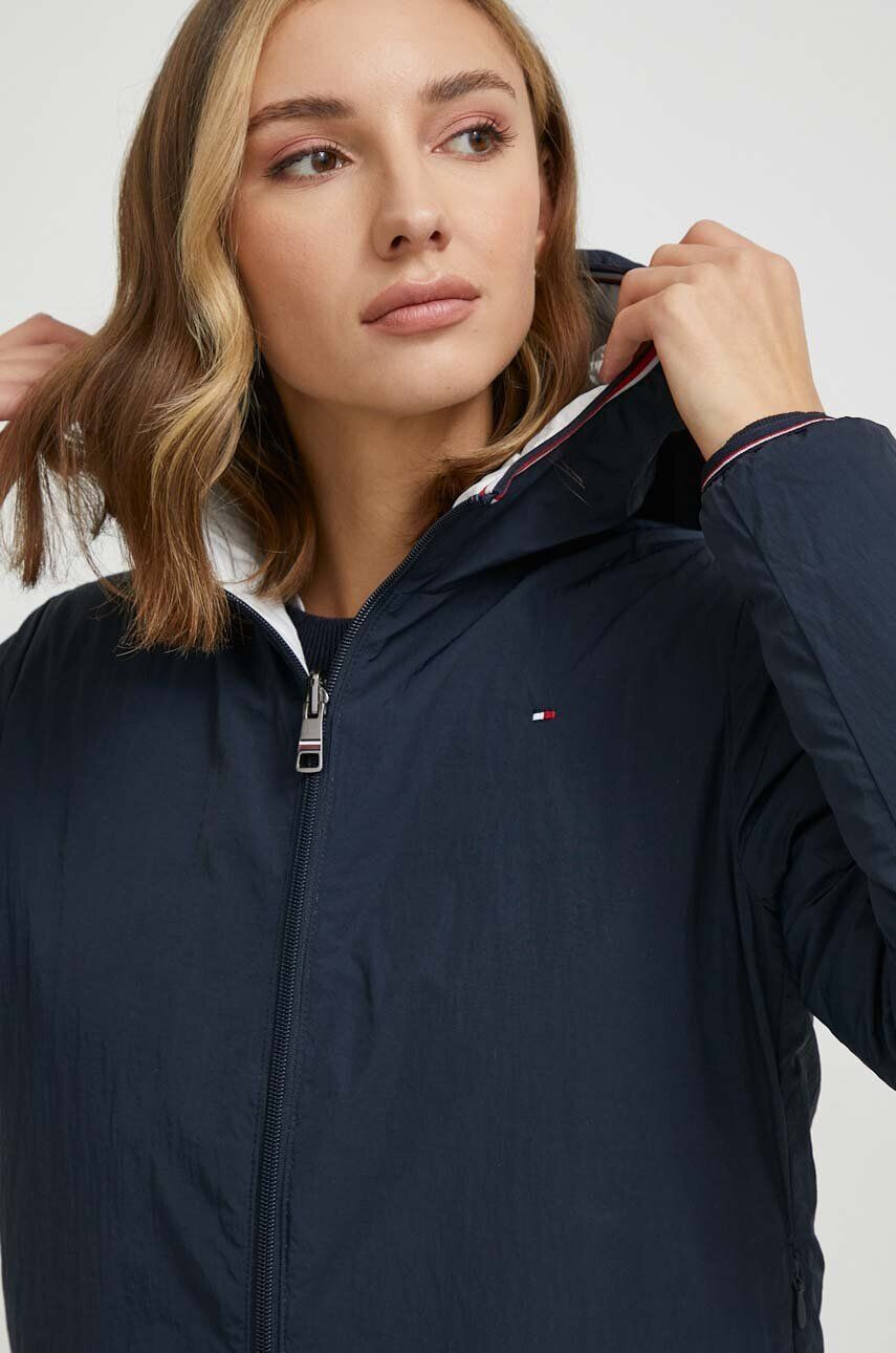 Tommy Hilfiger Obojstranná bunda dámska biela farba prechodná - Pepit.sk