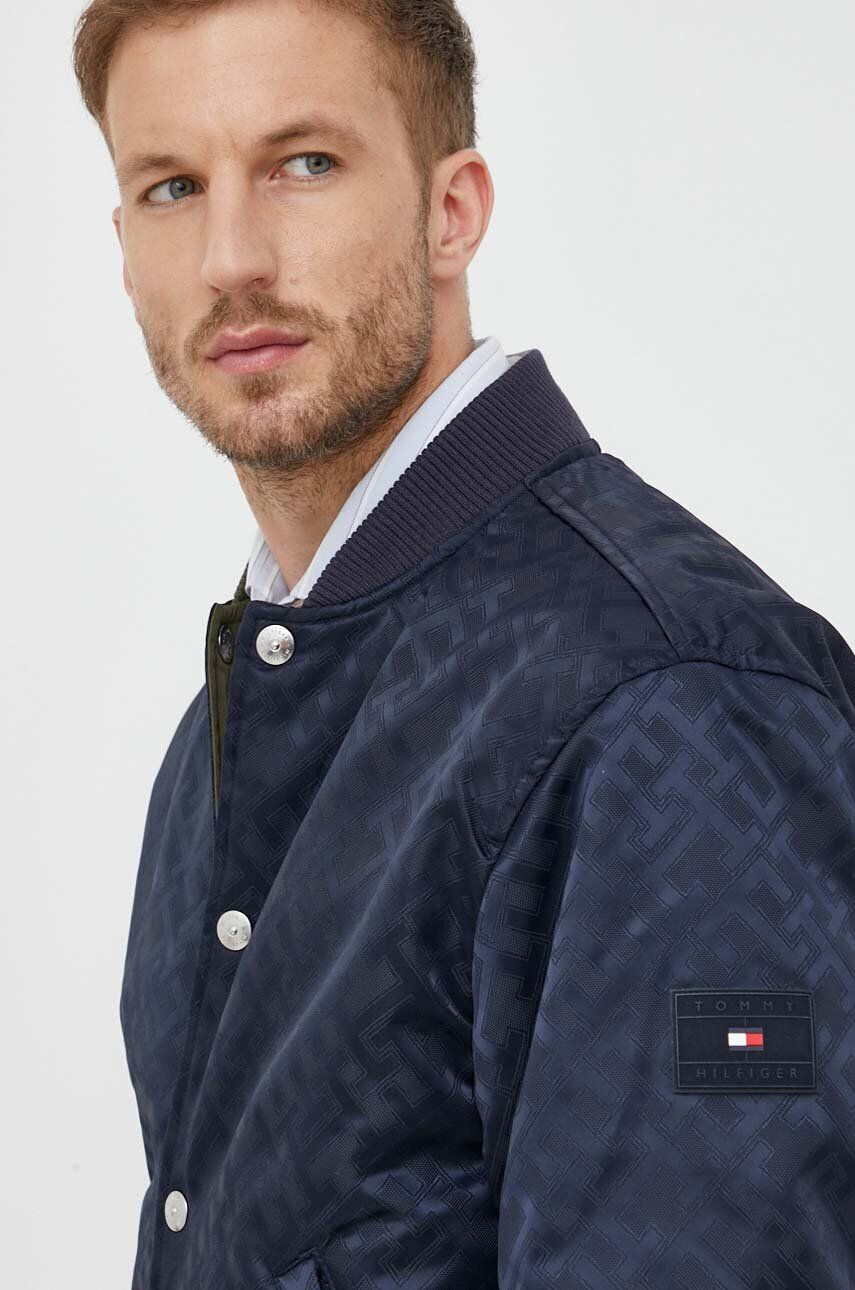 Tommy Hilfiger Obojstranná bunda bomber pánska zelená farba prechodná - Pepit.sk