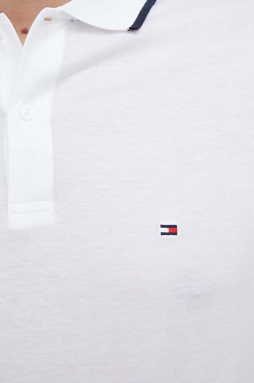 Tommy Hilfiger Polo tričko pánske biela farba jednofarebné - Pepit.sk