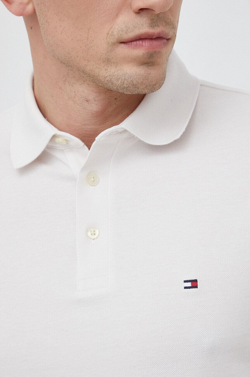 Tommy Hilfiger Polo tričko pánske biela farba jednofarebné - Pepit.sk