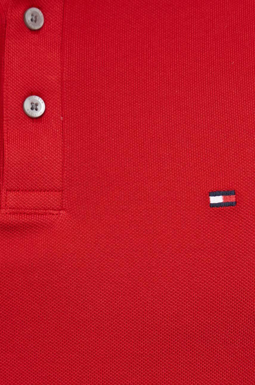 Tommy Hilfiger Polo tričko pánske červená farba jednofarebné - Pepit.sk