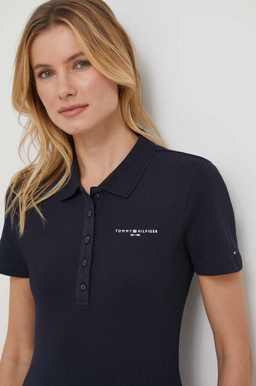 Tommy Hilfiger Polo tričko dámsky tmavomodrá farba - Pepit.sk