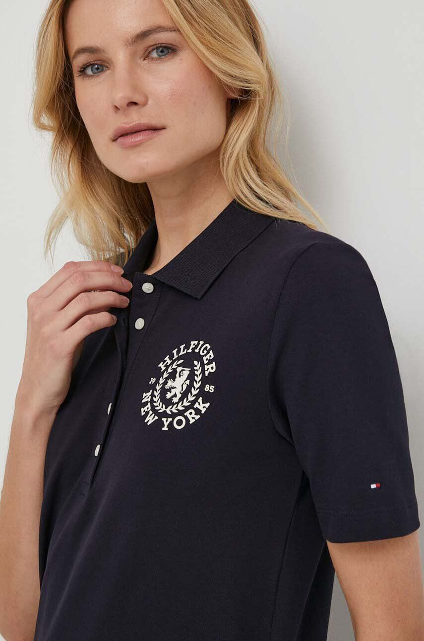 Tommy Hilfiger Polo tričko dámsky tmavomodrá farba - Pepit.sk