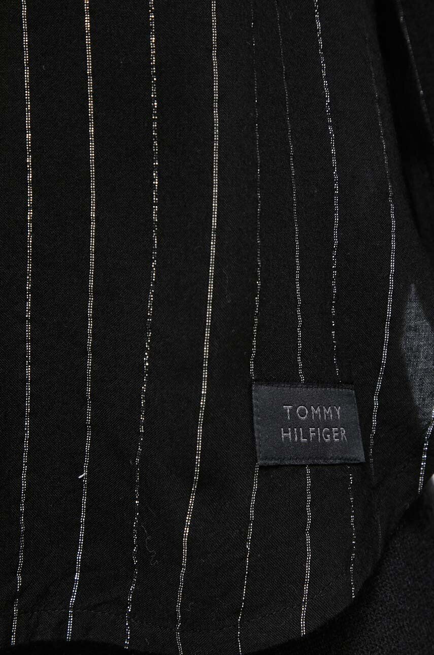 Tommy Hilfiger Pyžamová košeľa dámska čierna farba - Pepit.sk