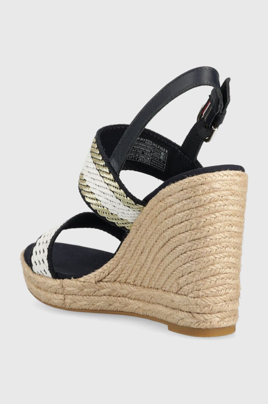 Tommy Hilfiger Sandále GOLDEN WEBBING WEDGE dámske tmavomodrá farba na kline FW0FW07089 - Pepit.sk