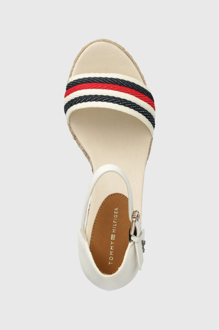 Tommy Hilfiger Sandále MID WEDGE CORPORATE dámske biela farba na kline - Pepit.sk