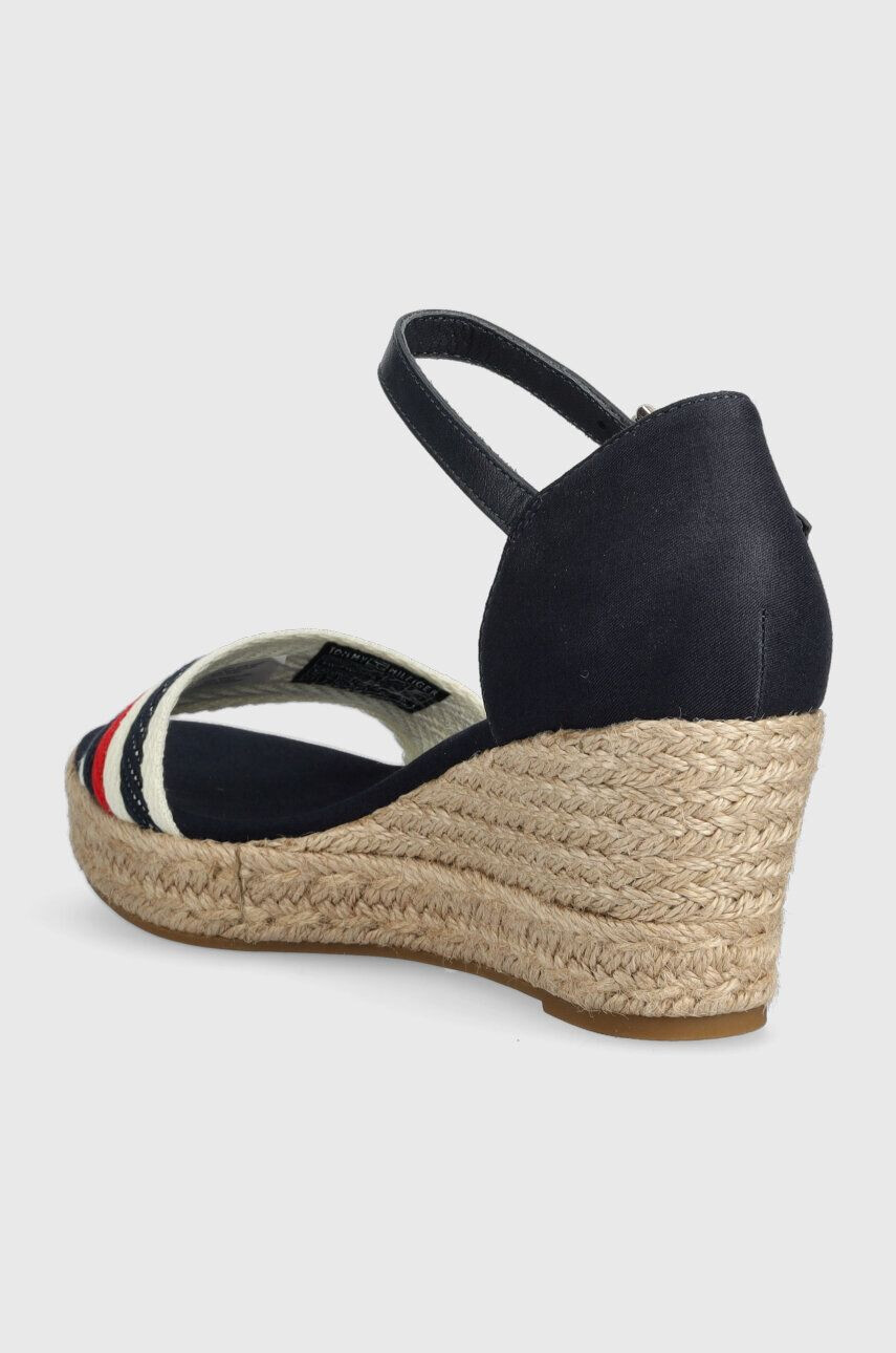 Tommy Hilfiger Sandále MID WEDGE CORPORATE dámske tmavomodrá farba na kline - Pepit.sk