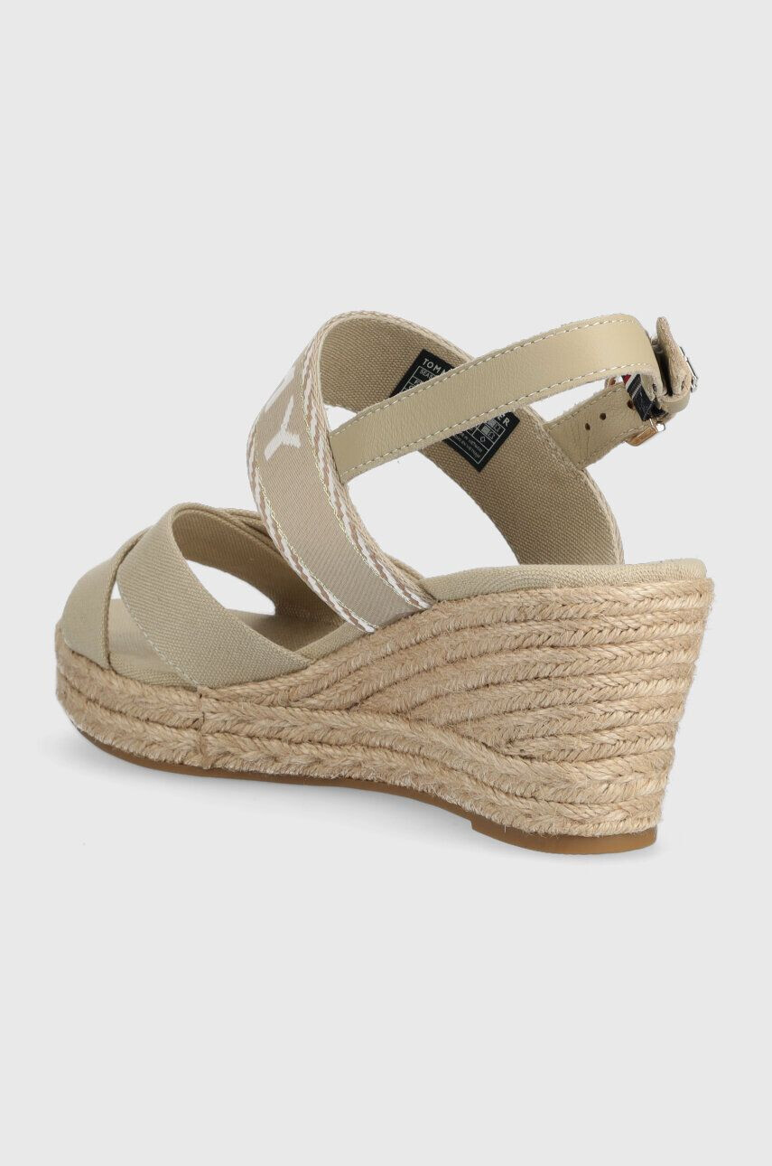 Tommy Hilfiger Sandále SEASONAL WEBBING MID WEDGE dámske béžová farba na kline FW0FW07091 - Pepit.sk