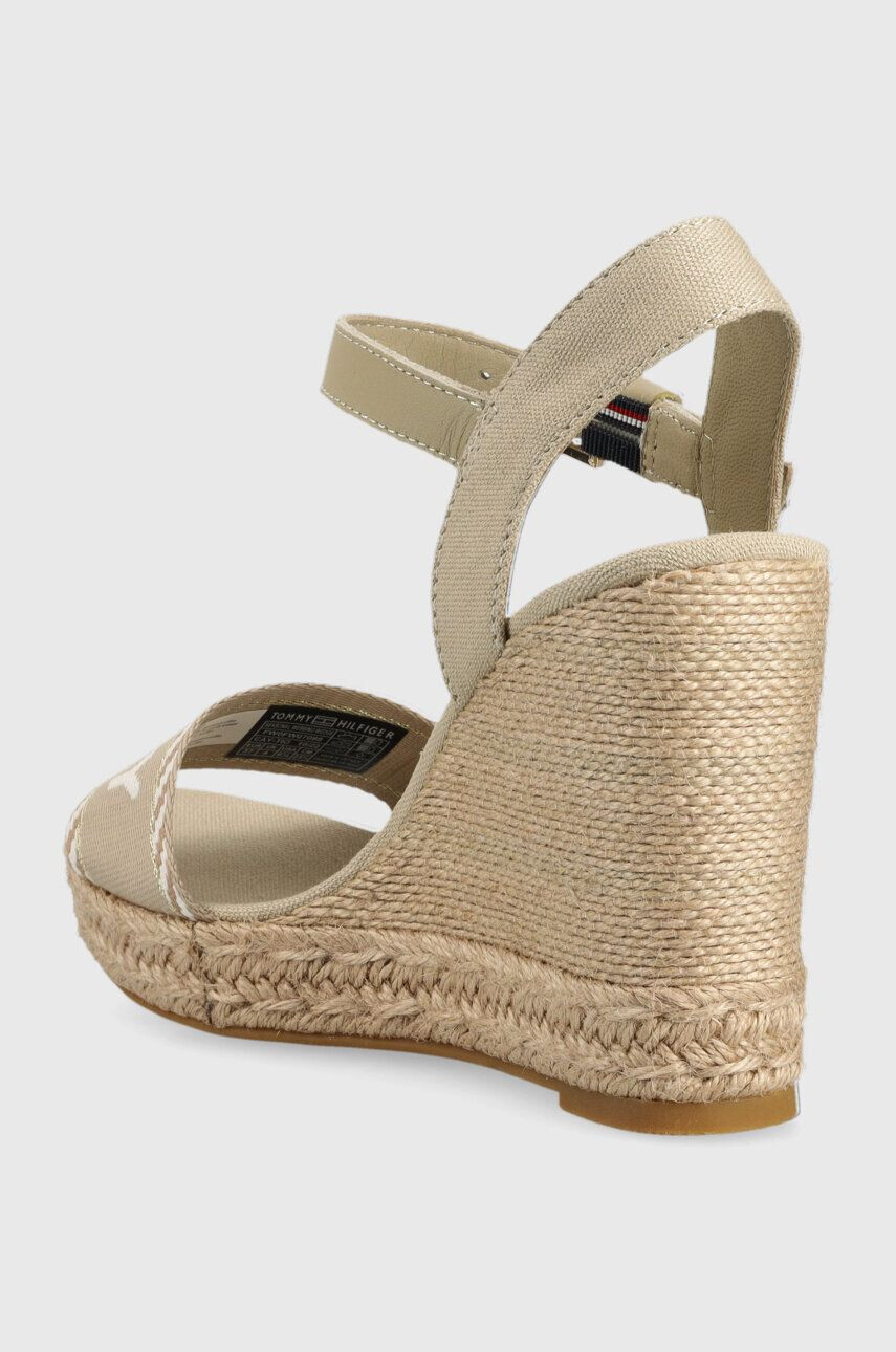 Tommy Hilfiger Sandále SEASONAL WEBBING WEDGE dámske béžová farba na platforme FW0FW07088 - Pepit.sk