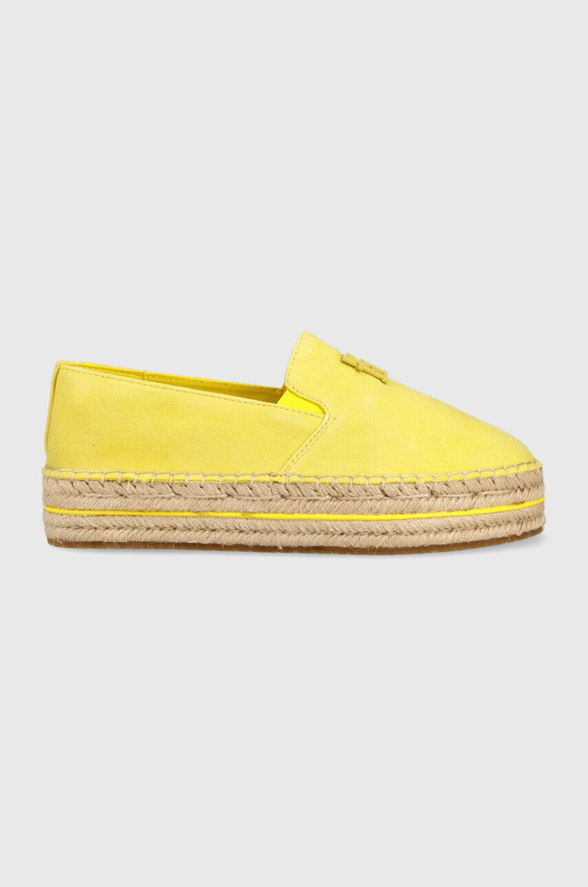 Tommy Hilfiger Semišové espadrilky TH SUEDE FLATFORM ESPADRILLE biela farba na platforme FW0FW07069 - Pepit.sk