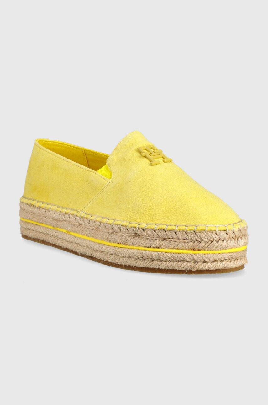 Tommy Hilfiger Semišové espadrilky TH SUEDE FLATFORM ESPADRILLE biela farba na platforme FW0FW07069 - Pepit.sk