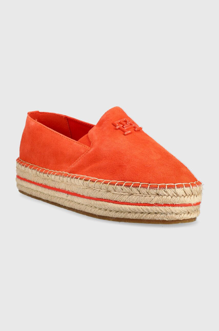 Tommy Hilfiger Semišové espadrilky TH SUEDE FLATFORM ESPADRILLE béžová farba na platforme FW0FW07069 - Pepit.sk